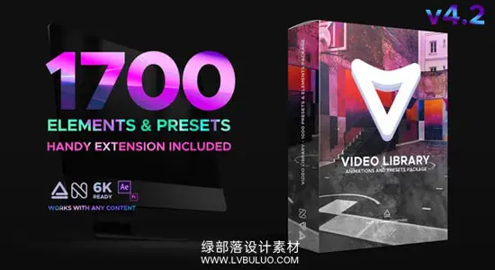 AE模板 1700+款视频水墨文本图形等包装特效动画预设 Video Library – Video Presets Package v4.2