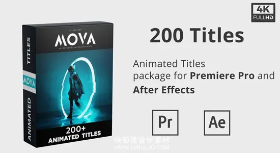 AE/PR模板 200组极简文字大标题动画 Video Presets – Mova 200+ Animated Titles Pack