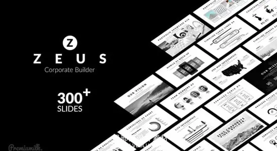AE模板 300组黑白图表数据地图图标宣传包装动画 Zeus Corporate Builder