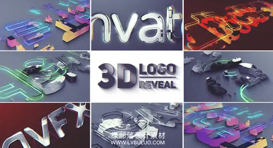 AE模板 现代极简三维Logo光效揭示开场片头 3D Logo Reveal