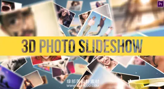 PR模板 3D立体照片相册幻灯片展示动画 3D Photo Slideshow Premiere Pro