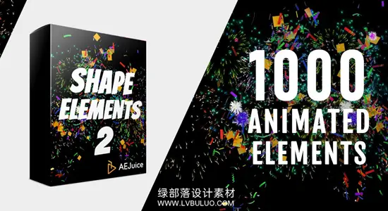 AE/PR模板 1000个动态图形形状元素动画 AEJuice – Shape Elements 2