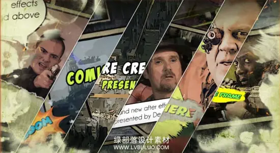 AE模板 卡通漫画分镜头动作转场特效开场片头 Action Comic