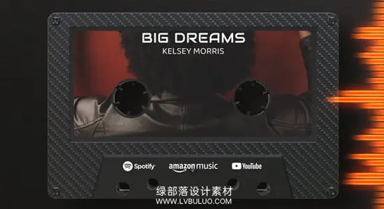 AE模板 复古盒式磁带音乐播放音频频谱可视化动画 Cassette Music Visualizer