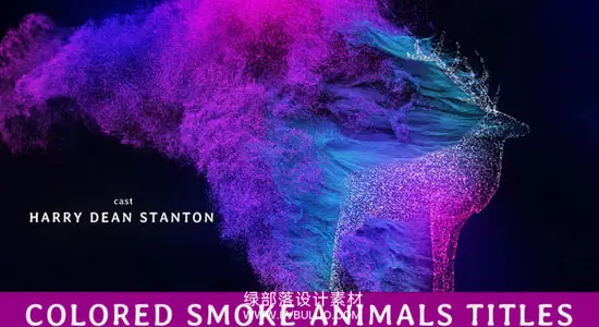 AE模板 梦幻彩色烟雾粒子动物形态文字标题动画 Colored Smoke Animals Titles