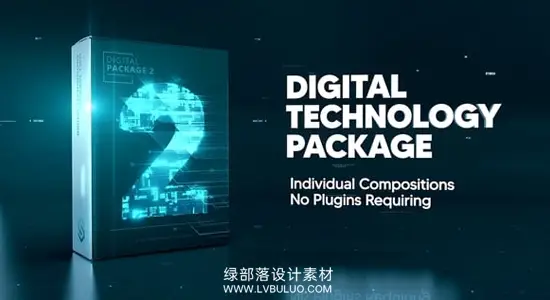 AE模板 科技感三维场景片头展示动画 Digital Technology Package 2