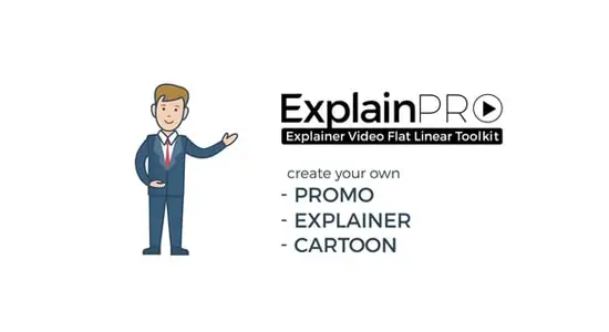 AE模板 动态图标卡通角色场景解说动画工具 ExplainPRO. Explainer Video Flat Linear Toolkit.