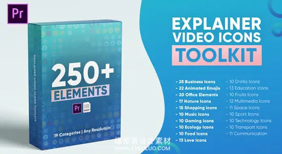 PR模板 250个扁平化动态图标动画 Explainer Video Icons Toolkit