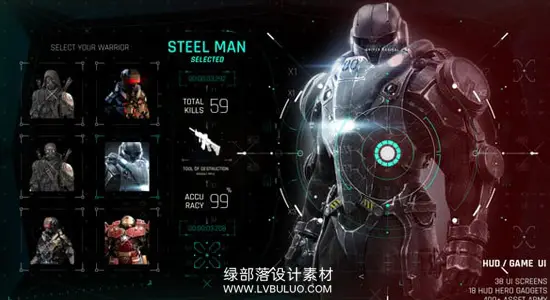 AE模板 456个未来科幻游戏HUD用户界面UI图形元素动画 HUD GAME UI