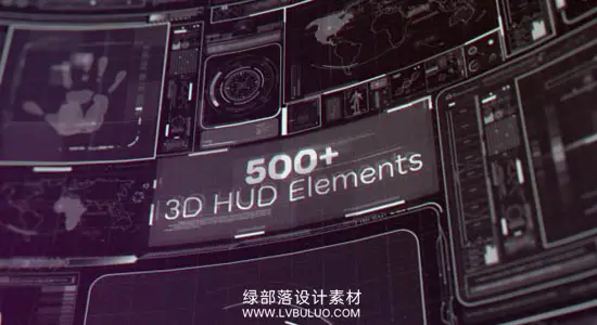 AE模板 500种未来科幻HUD动态界面科技感UI元素图形动画 HUD Motion Graphics Package