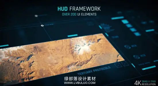 AE模板 200个科幻HUD界面框架全息UI元素动画 HUD – Framework