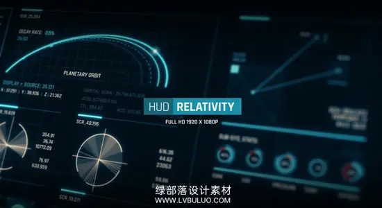 AE模板 150种科技感HUD全屏UI界面按钮数据可视化图形动画 HUD – Relativity