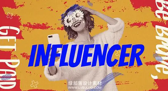 AE模板 社交媒体网红风格化画笔涂抹图文展示动画 Influencer Promo