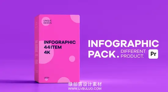 PR模板 44个统计信息数据走势柱状圆形图表动画 Infographics CallOuts