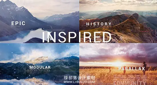 AE模板 现代几何分屏图文展示企业宣传开场片头动画 Inspired Intro