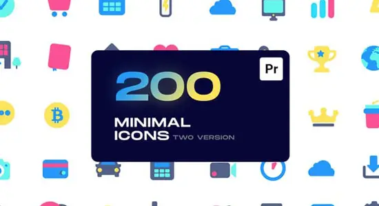 PR模板 200个各类实用迷你小图标动画 Minimal Animated Icons for Premiere Pro
