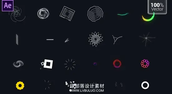AE/PR模板 30组线条圆圈图形动态MG动画元素 MoGraph Elements Pack