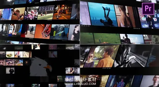 PR模板 多视频多画面组合照片墙展示动画 Modern Video Frame