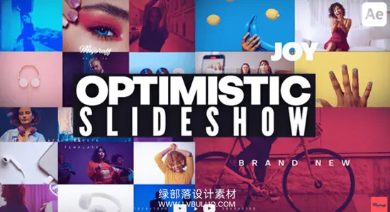 AE模板 时尚流行照片幻灯片展示动画 Optimistic Slideshow