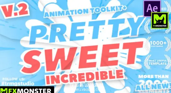 AE脚本 609款手绘卡通流体MG动画预设动画 Pretty Sweet – 2D Animation Toolkit v2
