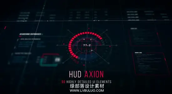 AE模板 50组科幻HUD图形标题背景UI元素动画 Sci-Fi HUD – Axion