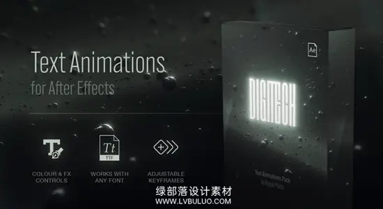 AE模板 40款数码科技风科幻故障毛刺干扰文字标题动画 Text Animation Presets – Digitech