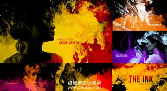 AE模板 真实墨水液体滴落溶解彩色抽象图文开场片头 The Ink Opener