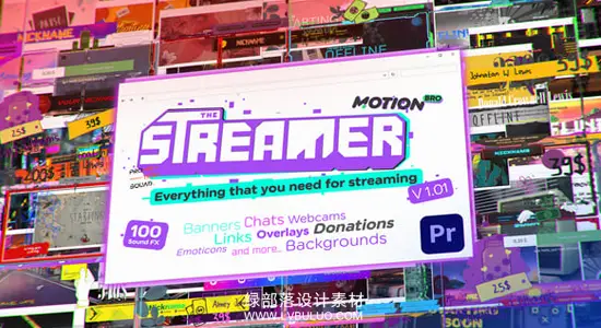 PR脚本 380款主播直播主题动态文字标题包装片头 The Streamer for PR