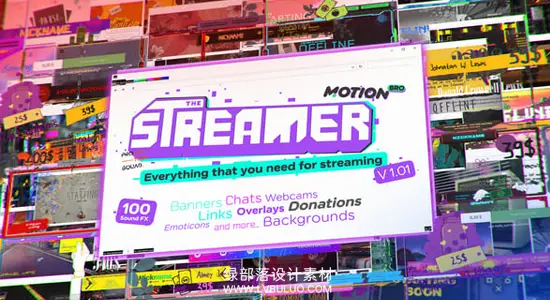 AE脚本 500组主播直播主题动态文字标题包装边框动画 The Streamer