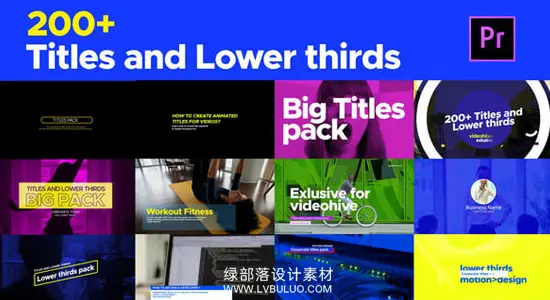 PR模板 200个时尚创意公司企业文字字幕条标题动画 Titles and Lower thirds pack Premiere Pro