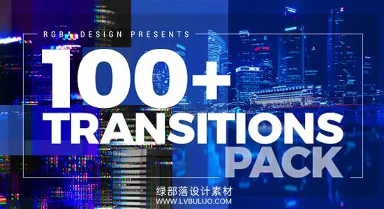 AE模板 100种数字折射色差效果转场特效 Transitions