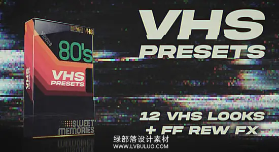 PR模板 12种复古VHS录像带故障干扰失真视觉特效 VHS Look Presets Pack