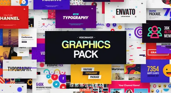 AE模板 图形信息图表标题排版字幕条LOGO动画 Videomaker Graphics Pack