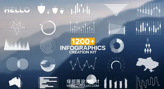 AE模板 1200+信息图表柱状图饼图地图旗帜计时器元素包