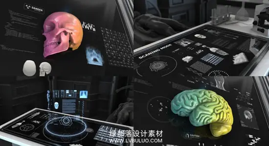 AE模板 200+科技感医疗解剖HUD信息图表动画