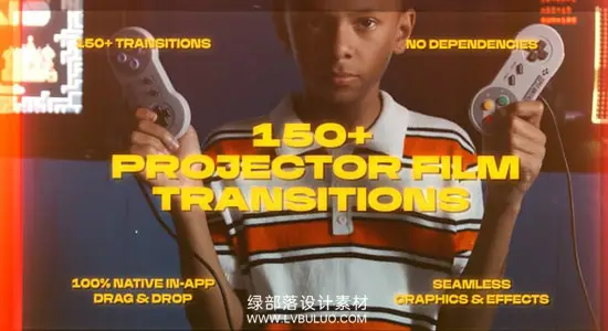 PR模板 150种复古3D投影仪幻灯片转场过渡动画