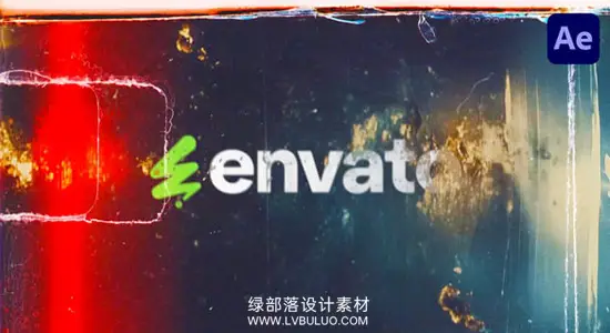 AE模板 复古胶片灼烧划痕噪点Logo揭示片头动画