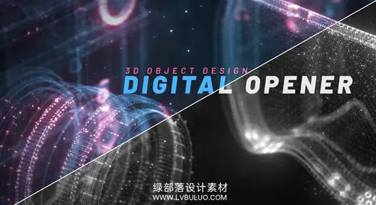 AE模板 科技感HUD数字点线粒子开场片头动画