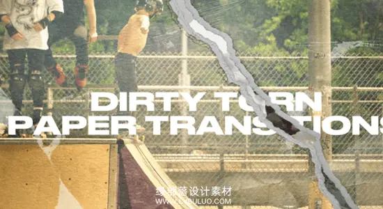 PR模板 创意脏旧撕纸边缘转场预设动画