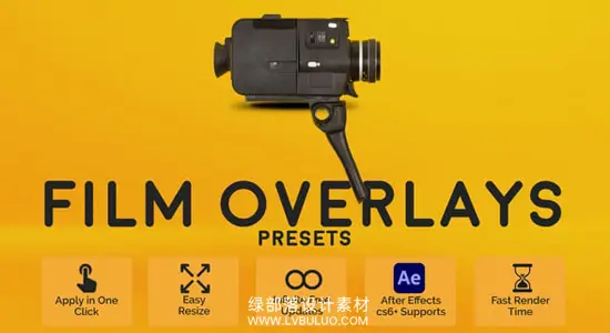 AE脚本 13种复古电影胶片纹理叠加特效动画