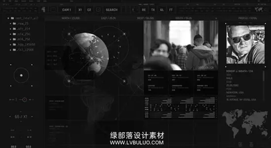 AE模板 谍战情报监控CCTV摄像头HUD界面动画