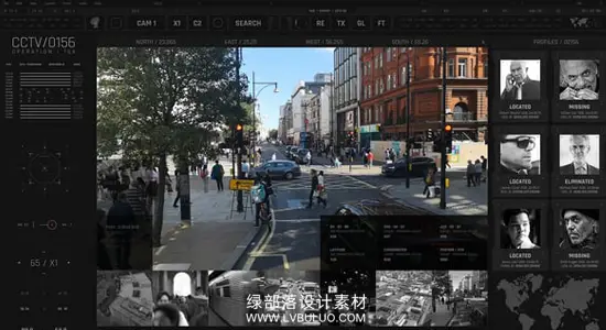 AE模板 军事游戏秘密监控CCTV3多屏HUD界面动画