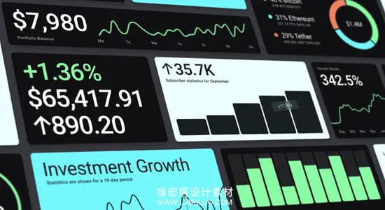 PR模板 20个扁平化信息图表数据可视化动画包