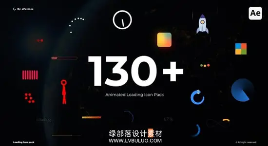 AE模板 138个数据读取加载进度条图形动画