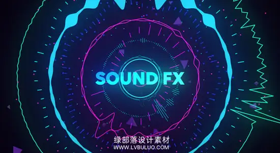AE模板 霓虹音频均衡器Logo揭示开场动画