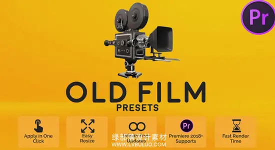 PR模板 10种复古做旧胶片效果叠加动画