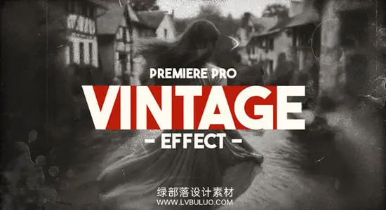 PR模板 复古电影胶片颗粒灰尘划痕标题叠加动画