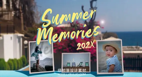 AE模板 夏日假期回忆照片幻灯片动画