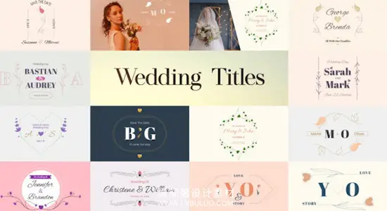 AE模板 12组干净优雅经典婚礼标题动画