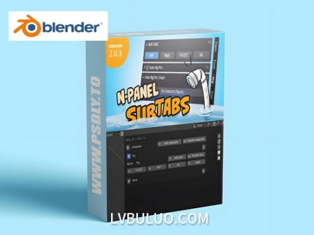 Blender插件- N 面板子标签/侧边栏插件管理工具 N Panel Sub Tabs V2.0.5